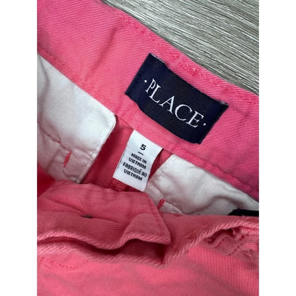 Bright Pink Chino Shorts Flat Front Preppy Casual Spring Summer Size 5